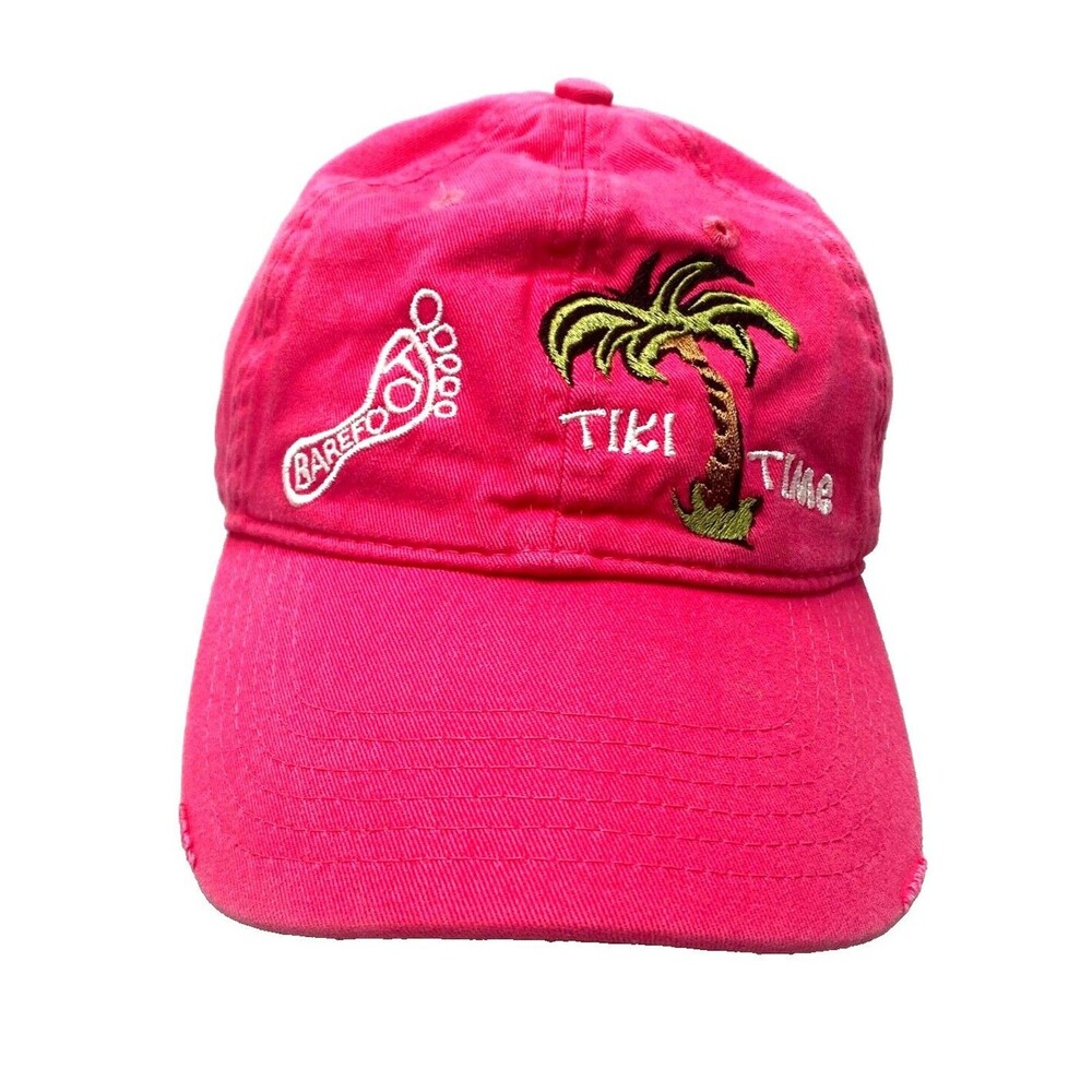 Okoboji Barfoot Bar "Tiki Time" Women's Pink Hat One Size Iowa Okoboji-
